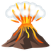 Bagaimana Volcano emoji terlihat di Joypixels.