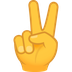 Bagaimana Victory Hand emoji terlihat di Joypixels.