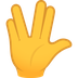 Bagaimana Vulcan Salute emoji terlihat di Joypixels.