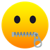 Bagaimana Zipper-Mouth Face emoji terlihat di Joypixels.