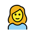 Hvordan Kvinde emoji ser ud på Openmoji.