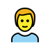 Hvordan Mand emoji ser ud på Openmoji.