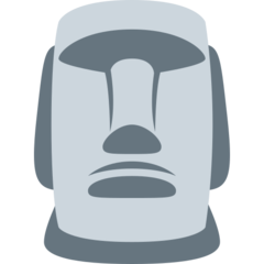 Hoe Moai-beeld emoji eruit ziet op Twitter.