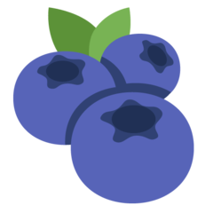 Bagaimana Blueberry emoji terlihat di Twitter.