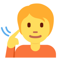 Hvordan Døv person emoji ser ud på Twitter.