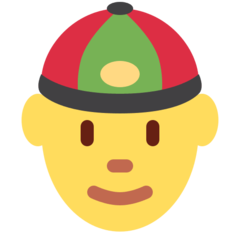 Como o emoji do Homem de boné é exibido no Twitter.