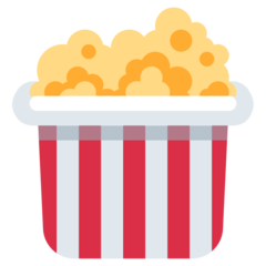 Hoe Popcorn emoji eruit ziet op Twitter.