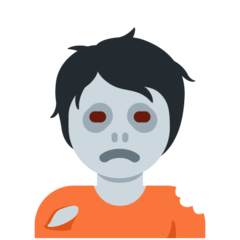 Hoe Zombie emoji eruit ziet op Twitter.