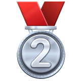 Jak wygląda emoji Medal za 2. miejsce w Whatsapp.