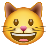 Jak wygląda emoji Uśmiechnięty kot w Whatsapp.