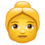 Jak wygląda emoji Starsza kobieta w Whatsapp.