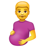 Hvordan Gravid mand emoji ser ud på Whatsapp.