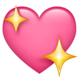 How Sparkling Heart emoji looks on Whatsapp.