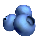 Bagaimana Blueberry emoji terlihat di Apple.