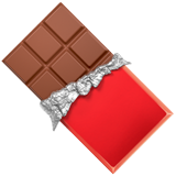 Hoe Chocoladereep emoji eruit ziet op Apple.