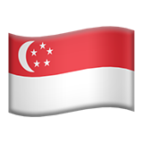 Hoe Vlag: Singapore emoji eruit ziet op Apple.