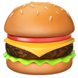 Bagaimana Hamburger emoji terlihat di Apple.