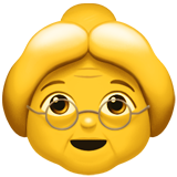 Jak wygląda emoji Starsza kobieta w Apple.