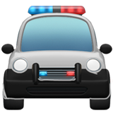 Hoe Naderende politieauto emoji eruit ziet op Apple.