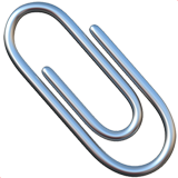 Hoe Paperclip emoji eruit ziet op Apple.