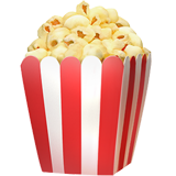 Hoe Popcorn emoji eruit ziet op Apple.