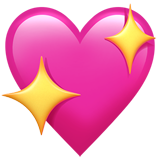 How Sparkling Heart emoji looks on Apple.