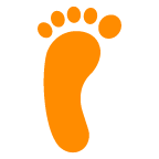 Come Impronta di piedi emoji appare su Au-Kddi.