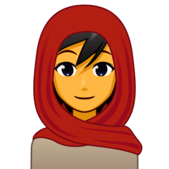 Hoe Vrouw met hoofddoek emoji eruit ziet op Emojidex.