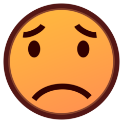 Hoe Bezorgd gezicht emoji eruit ziet op Emojidex.