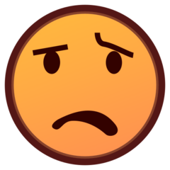 Hoe Gekweld gezicht emoji eruit ziet op Emojidex.