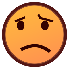 Hoe Verward gezicht emoji eruit ziet op Emojidex.