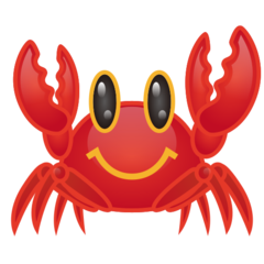 Hoe Krab emoji eruit ziet op Emojidex.