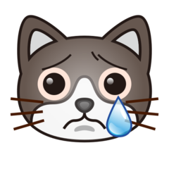 Hoe Huilende kat emoji eruit ziet op Emojidex.