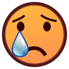 Hoe Huilend gezicht emoji eruit ziet op Emojidex.