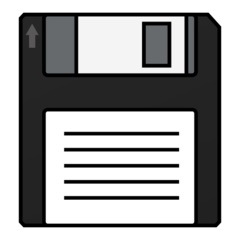 Hoe Floppydisk emoji eruit ziet op Emojidex.