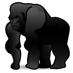 Hoe Gorilla emoji eruit ziet op Emojidex.