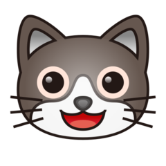 Hoe Grijnzende kat emoji eruit ziet op Emojidex.