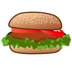 Hoe Hamburger emoji eruit ziet op Emojidex.