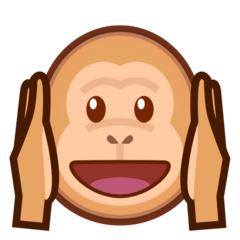 Hoe Geen kwaad horen emoji eruit ziet op Emojidex.