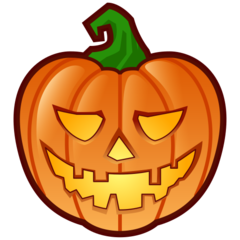 Hoe Halloweenlantaarn emoji eruit ziet op Emojidex.