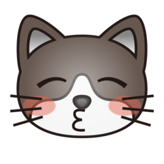 Hoe Kussende kat emoji eruit ziet op Emojidex.