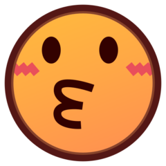 Hoe Kussend gezicht emoji eruit ziet op Emojidex.