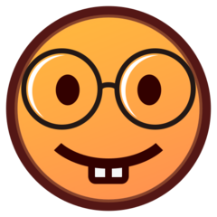 Hoe Nerdgezicht emoji eruit ziet op Emojidex.