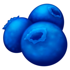 Bagaimana Blueberry emoji terlihat di Emojipedia.