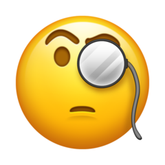 Jak wygląda emoji Twarz z monoklem w Emojipedia.