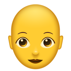 Bagaimana Wanita: gundul emoji terlihat di Emojipedia.