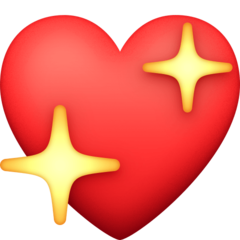 How Sparkling Heart emoji looks on Facebook.