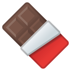 Hoe Chocoladereep emoji eruit ziet op Google.