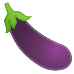 Hoe Aubergine emoji eruit ziet op Google.