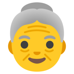 Jak wygląda emoji Starsza kobieta w Google.